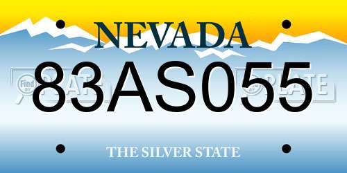 83AS055 Nevada License Plate