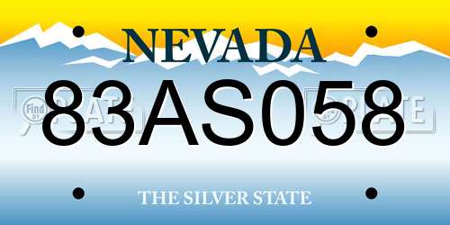 83AS058 Nevada License Plate