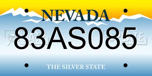 83AS085 Nevada License Plate