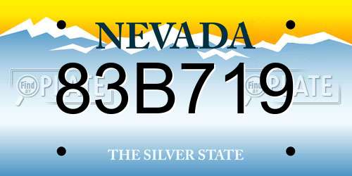 83B719 Nevada License Plate