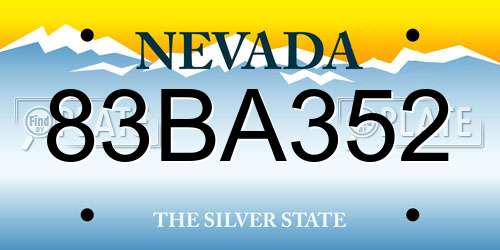 83BA352 Nevada License Plate