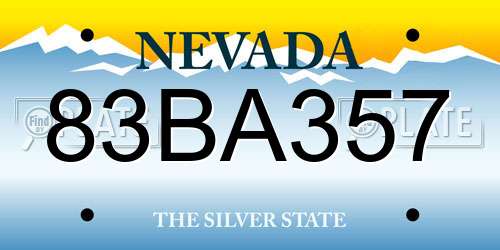 83BA357 Nevada License Plate