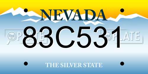 83C531 Nevada License Plate