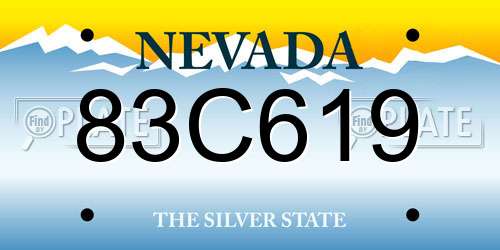 83C619 Nevada License Plate
