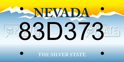 83D373 Nevada License Plate