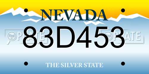 83D453 Nevada License Plate