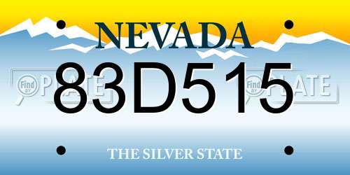 83D515 Nevada License Plate