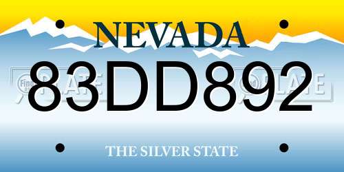 83DD892 Nevada License Plate