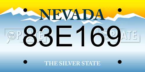 83E169 Nevada License Plate