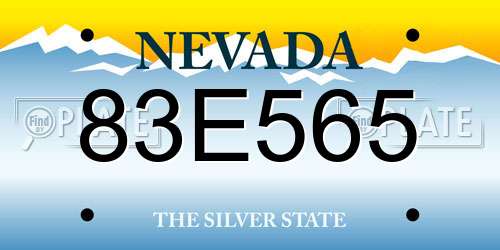 83E565 Nevada License Plate