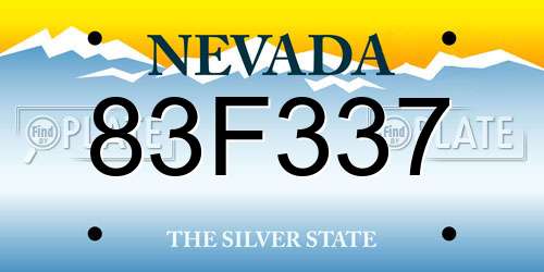 83F337 Nevada License Plate