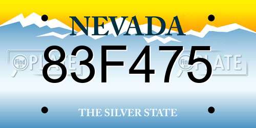 83F475 Nevada License Plate