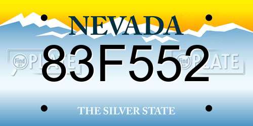 83F552 Nevada License Plate