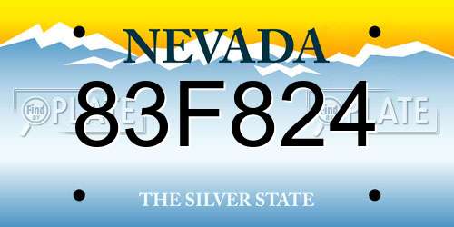 83F824 Nevada License Plate