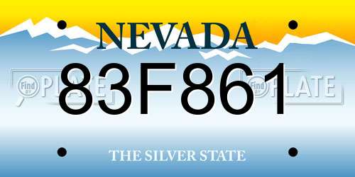 83F861 Nevada License Plate