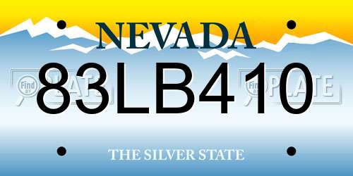 83LB410 Nevada License Plate