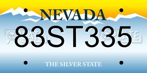 83ST335 Nevada License Plate