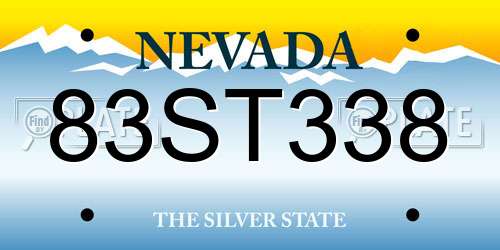 83ST338 Nevada License Plate