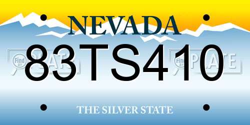 83TS410 Nevada License Plate