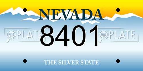 8401 Nevada License Plate