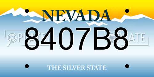 8407B8 Nevada License Plate