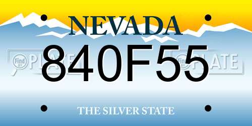 840F55 Nevada License Plate
