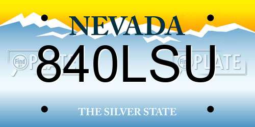 840LSU Nevada License Plate