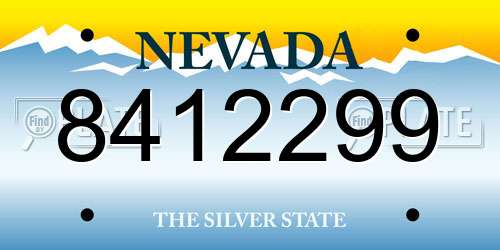 8412299 Nevada License Plate