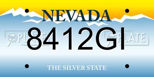 8412GI Nevada License Plate