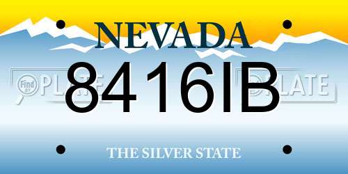 8416IB Nevada License Plate