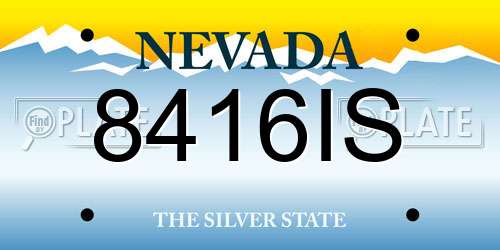 8416IS Nevada License Plate