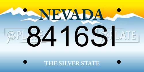 8416SI Nevada License Plate