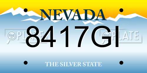 8417GI Nevada License Plate