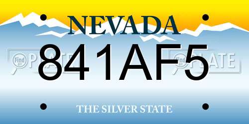 841AF5 Nevada License Plate