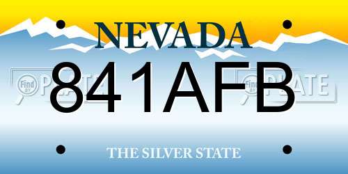 841AFB Nevada License Plate