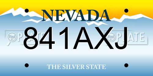 841AXJ Nevada License Plate