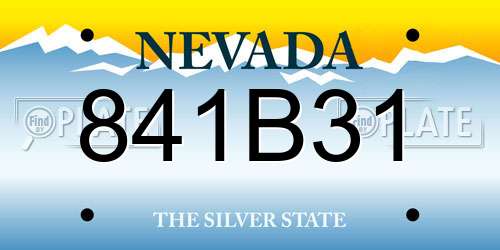 841B31 Nevada License Plate