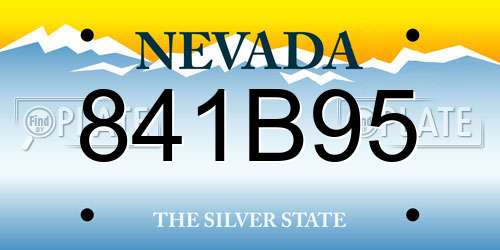 841B95 Nevada License Plate