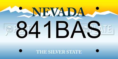 841BAS Nevada License Plate