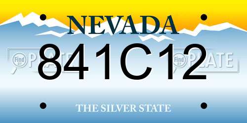 841C12 Nevada License Plate