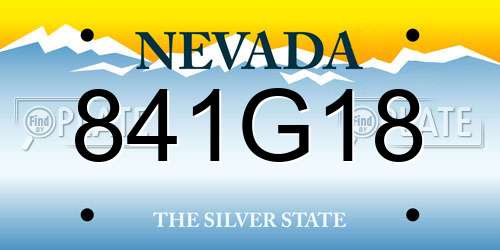 841G18 Nevada License Plate