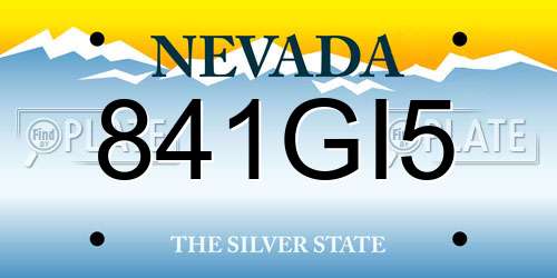 841GI5 Nevada License Plate