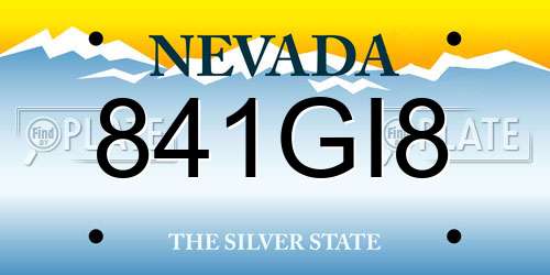 841GI8 Nevada License Plate