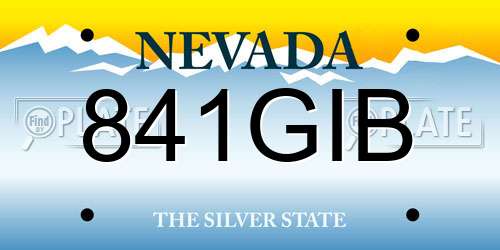 841GIB Nevada License Plate