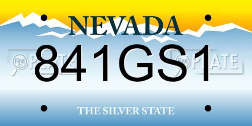 841GS1 Nevada License Plate