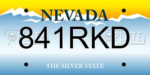 841RKD Nevada License Plate