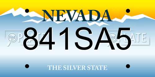 841SA5 Nevada License Plate