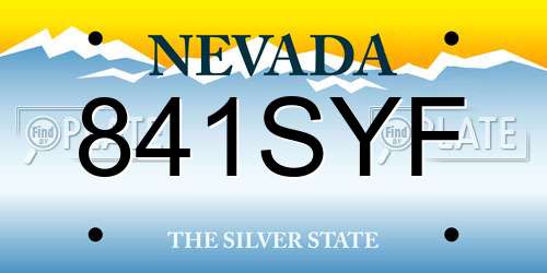 841SYF Nevada License Plate