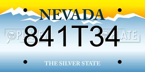 841T34 Nevada License Plate