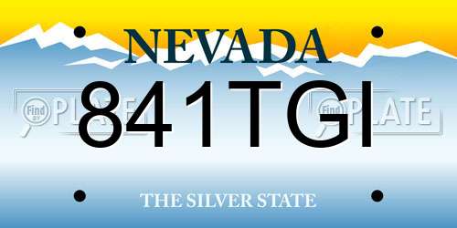 841TGI Nevada License Plate